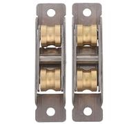 Cabilock Lot de 2 roulettes coulissantes pour fenêtre : roulettes à pousser et à tirer, poulies plates en acier inoxydable, pour portes coulissantes, portes de bricolage universelles, assemblage