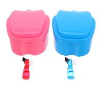 Cabilock Lot de 2 Sets de Sets de Étuis pour Brosse à Dents et Dentier de Pomme, Étanche en Pp et Nylon, Voyage et L'entretien Quotidien des Prothèses Dentaires