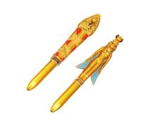 Cabilock Lot de 2 Stylos à Bille Artisanaux Égypte Style Rétro en Plastique, Figurines Pharaon, pour Étudiants et Prise de Notes, Présents Souvenirs, Design Créatif et Style Aléatoire