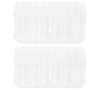 Cabilock Lot de 2 Supports Acryliques Transparents pour Pinceaux de Manucure 26 Emplacements, Porte-outils Nail Art Antidérapant, Organiseur pour Rangement Manucure à Domicile,