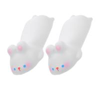 Cabilock Lot de 2 Tapis de Souris Repose-poignets Ergonomiques en Polyuréthane, Couleur Blanche, Design Lapin, Coussin pour Bureau et Jeux Vidéo, Confort pour Poignet