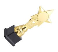 Cabilock Lot de 2 Trophées Plastiques pour Garçon et Filles 24 Cm, Décoration Étoile Ruban, Récompenses Scolaires et Fêtes, Trophée du Vainqueur Léger et Solide pour Concours Réutilisable