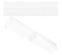 Cabilock Lot de 20 Boîtes à Stylos Carrées Transparentes en Plastique Rigide 157 X 25 X 25 CM Organisateur Clair Polyvalent pour Bureau École et Voyage Rangement Pratique pour Stylos