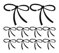 Cabilock Lot de 20 Marque-Verres à Vin en Acrylique Noir en Forme de Nœud Étiquettes Réutilisables pour Verres à Pied Décorations Élégantes pour Mariage Dégustation et Réception