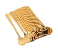 Cabilock Lot De 20 Mini Cuillères À Expresso En Acier Inoxydable Épaisses Polyvalentes Pour La Cuisine Pour La Glace Pour Mesurer L'Expresso Dorées