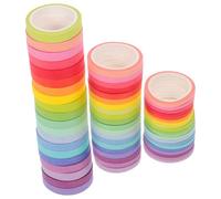 Cabilock Lot de 20 set de Rouleaux de Rubans Adhésifs Washi Fins 3/5/75 MM Rubans Décoratifs Unis et Colorés pour Scrapbooking Journaling et Emballage Présent Masking Tape pour Loisirs