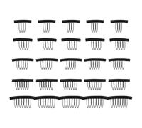 Cabilock Lot de 25 Peignes à Postiche en Métal Noir, Facile à Installer et Retirer, Accessoires pour Coiffure 3 à 7 Dents, pour Usage Quotidien