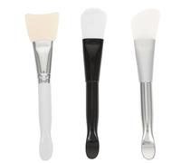 Cabilock Lot de 3 Applicateurs de Masque Facial en Silicone Souple Spatule Intégrée, Outils de Soin du Visage Multifonctions, Couleur Noire et Blanche Aléatoire, pour Couleur Aléatoire