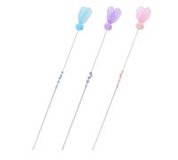 Cabilock Lot de 3 Bâtonnets pour Chatons Plumage Colorées Rose, Bleu et Pourpre, Jouets Interactifs en PVC et Fil d'acier pour Exercice Stress des Chats