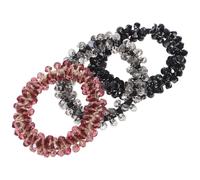 Cabilock Lot de 3 Élastiques à Cheveux à Strass Bandeaux Élastiques Épais pour Femmes et Filles Accessoires pour Cheveux Scintillants Violet Argenté et Noir pour Soirées et Usage