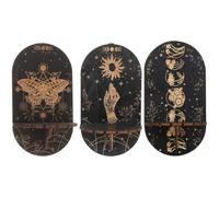 Cabilock Lot de 3 Grandes étagères murales en Bois, Phase de Lune et Soleil, étagère en Bois pour huiles essentielles, présentoir délicat pour Salon, Style bohème