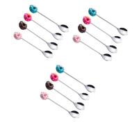Cabilock Lot De 3 Mini Cuillères À Dessert En Acier Inoxydable Motif Donut Idéales Pour Le Thé Le Café Et Les Desserts