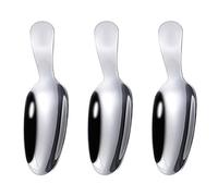 Cabilock Lot de 3 mini pelles à farine en acier inoxydable - Pour le sel, le sucre, les épices, le café, les céréales - Argenté, 9.2X3X0.3CM