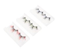 Cabilock Lot de 3 Paires de Faux Cils Colorés 25 MM Effet Naturel Volumineux et Courbés Maquillage Scène Cosplay Cils Synthétiques Légers pour Femmes Regard Éclatant et Sophistiqué