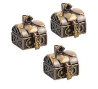 Cabilock Lot de 3 pendentifs coffret à bijoux vintage en cuivre avec gravure détaillée et fonction de stockage de photos pour occasions décontractées