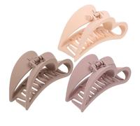 Cabilock Lot de 3 Pinces à Cheveux Griffe Cœur Grandes Tailles Pinces à Cheveux pour Femmes Couleurs Mates 4 Rose Foncé 5 Kaki 3 Rose Peau et Fins Usage Quotidien et Fêtes