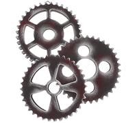 Cabilock Lot de 3 roues dentées vintage steampunk Décoration murale en bois Décoration murale Art mural Sculpture murale Antique Steampunk Pendentif pour maison, bar, café, restaurant, décoration