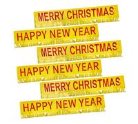 Cabilock Lot de 3 Sets de Guirlandes à Franges 6 Pcs en Matériau Solide pour Fête de Noël et Nouvel An, Bannière D’accueil Suspendue Colorée pour Décoration Intérieure et Extérieure