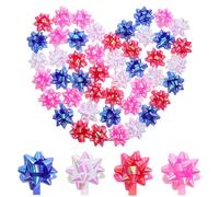 Cabilock Lot de 30 Nœuds à Tirer pour Noël 5 CM Multicolores Décorations de Boîte Présent en Plastique Sûr Autocollants Pratiques pour Emballage Présent Festive et Décoration