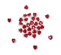 Cabilock Lot de 30 strass pour ongles : strass rouges miniatures pour nail art - Charms de manucure mignons pour filles et femmes - Petits bijoux en fausses pierres précieuses, accessoires de