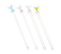 Cabilock Lot De 4 Bâtonnets Dagitation en Verre avec Poignée Ergonomique pour Café Jus Et Boissons Mélangées