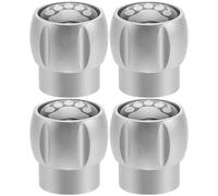 Cabilock Lot de 4 Bouchons de Valve en métal - Bouchons en Alliage d'aluminium avec Motif Griffe d'ours - Compatibles avec Les valves de pneus de Voiture, vélo, Camion et Quad (argenté)
