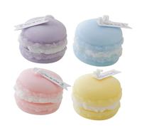 Cabilock Lot De 4 Bougies Parfumées Macaron - Parfum Dambiance Décoratif Pour La Décoration De Table Idéal Pour Un Mariage Une Fête La Maison Léglise Ou Le Camping
