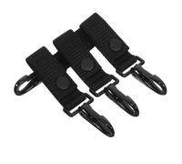 Cabilock Lot de 4 Clips Porte-Bouteille Réglables en Sangle Nylon Noire Mousqueton Robuste Ceinture Multifonction pour Randonnée Camping et Transport Bouteille D’Eau en Extérieur