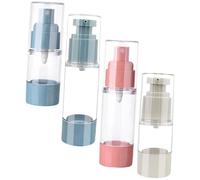 Cabilock Lot de 4 Flacons sous Vide 30ml et 15ml pour Lotion et Spray, Petits Récipients Cosmétiques Transparents, Pompe Rechargeable, Adaptés pour Voyage et Soins Peau Couleur Aléatoire