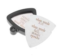 Cabilock Lot de 4 Médiators pour Guitare Électrique et Basse avec 1 Clip en Silicone Transparent et 3 Médiators Métalliques Triangulaires Épais Accessoire Pratique pour Jeu et Protection