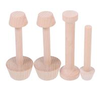 Cabilock Lot de 4 moules à double face en bois, poussoir à pâtisserie, outil de cuisson multi-tailles pour, desserts, gâteaux au fromage