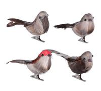 Cabilock Lot de 4 Oiseaux Artificiels à Plumage Décoration Vivid Mousse et Plastique Accessoires de Fête Ornements pour Maison et Jardin Couleurs Variées