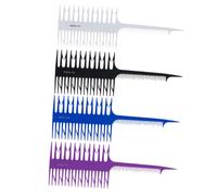 Cabilock Lot de 4 Peignes à Cheveux en Plastique Solide Peigne D’Arête de Poisson pour Coloration et Sectionnement Assortiment Couleurs Bleu Noir Violet Blanc Brosse à Teindre Légère et