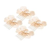 Cabilock Lot de 4 Peignes Latéraux Dorés pour Cheveux de Mariée Accessoires Floraux Baroques Vintage Ornements Légers pour Chignon de Mariage Coiffure Élégante et Décoration Nuptiale