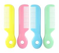 Cabilock Lot de 4 Peignes pour Bébé Dents Rondes en Abs, Démêlant et Sécurisés pour Garçon et Fille, pour Baby Shower et Soins Cuir Chevelu Délicat
