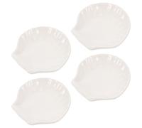 Cabilock Lot De 4 Porte-Sachets De Thé en Forme De Coque Plateau De Repos pour Cuillère Et Plat De Sauce pour Thé Bureau Salle De Réunion Et Salon De 2.95 X 2.95 X 0.67 in