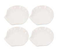 Cabilock Lot De 4 Porte-Sacs De Thé en Forme De Coque 2.95 X 2.95 X 0.67 in Plat De Sauce pour La Fête Assiette Dessert Organisateur De Sachets De Thé pour Bureau Salon De Et Réunion
