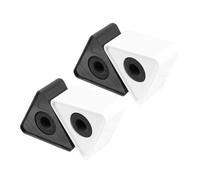 Cabilock Lot de 4 Protections de Microphone Triangulaires ABS Station de Logo Micro Drapeau en Noir et Blanc Accessoires pour Journalistes et Studios Radio Kit Pratique pour Interview
