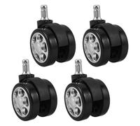 Cabilock Lot de 4 Roulettes de Bureau Pivotantes Frein à Gravité - Roulettes Universelles 2,5 Pouces en Plastique pour Chaise de Bureau et Gaming, Silencieuses, Adaptées Sols Durs