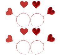 Cabilock Lot de 4 Serrage-Têtes de Cœur Légers et Confortables Accessoires Coiffure pour Fête des Amoureux et Costumes pour Carnaval Plage et Soirées Festives