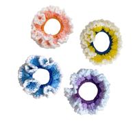 Cabilock Lot De 4 Set De Anneaux Tissés à La Main En Fil De Laine Pour Cheveux, Élastiques Tricotés Coloris Aléatoire, Accessoires Coiffure Confortables Pour Femmes Usage Quotidien Et Fêtes