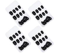 Cabilock Lot de 4 sets de Faux Ongles Noirs à Coller Couverture Complète Taille Moyenne pour Femmes et Filles Nail Art Portable pour Mariage Soirée et Usage Quotidien