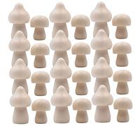 Cabilock Lot de 40 Champignons en Bois Non Peints DIY Décoration Champignon en Bois Jouet pour Garçon Et Filles Matériaux Activité Artisanale Créative