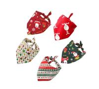Cabilock Lot de 5 Bandanas de Noël en Coton pour Chiots et Chiens, Accessoires Décoratifs et Pratiques pour L'été et Toutes Occasions Festives