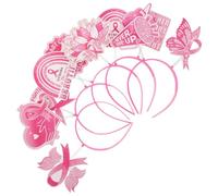 Cabilock Lot de 5 Bandeaux Festifs pour Femmes en Ruban Léger, Accessoires Photo de Fête et Couvre-chefs pour Soirées à Thème, Bandeau du Mois de Sensibilisation au Cancer du Sein,