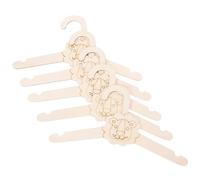 Cabilock Lot De 5 Cintres Enfant en Bois avec Visage De Lion, Cintres Animaux DIY pour VêTements BéBé, IdéAl pour Maison, éCole Et CrèChe
