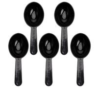 Cabilock Lot de 5 cuillères doseuses en plastique pour café, thé et lait en poudre, assaisonnement liquide, ustensiles de cuisine, noir