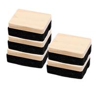 Cabilock Lot de 5 Effaceurs de Tableau Noir en Feutre, Petite Taille, Bois Naturel, pour Tableau Blanc et Noir, Effaceurs Scolaires Multifonctions pour Bureau, École et Centre de Formation