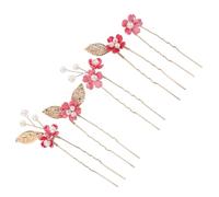 Cabilock Lot de 5 Épingles à Cheveux Mariage Légères en Alliage de Zinc, Fleurs Cinq Pétales, Élégantes et Confortables pour Femmes et Mariées Lors D'occasions Spéciales