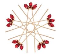 Cabilock Lot de 5 Épingles à Cheveux Rouges en Forme de U avec Strass Marquise Alliage de Zinc Accessoires pour Mariage Bal de Promo et Demoiselle d'Honneur Convient à Différents Types